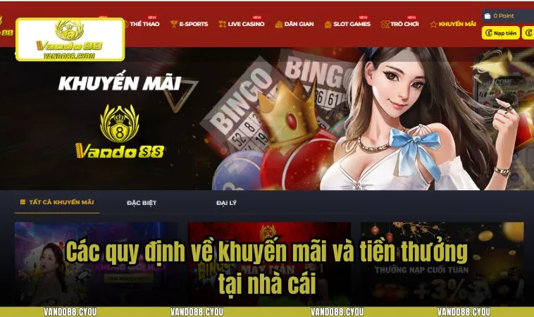 Các quy định về khuyến mãi và tiền thưởng tại nhà cái